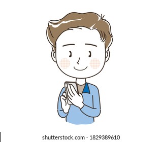 A man operating a mobile phone - Smile