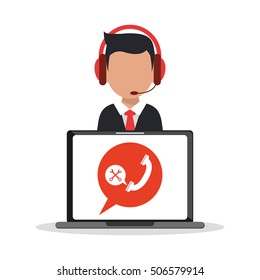 Man operator and laptop design