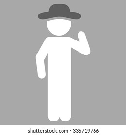 Man Opinion vector icon. Style is bicolor flat symbol, dark gray and white colors, rounded angles, silver background.