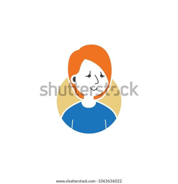 Man Orange Blonde Short Hair Worry Stock Vector Royalty Free