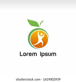 man and orange ,Diet and weight loss concept