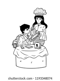 A man is ordering food