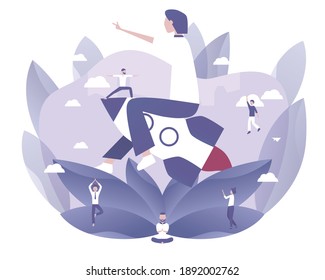 A man organized a startup and went on a rocket to rock the top of the business. Vector illustration with Web communication idea for telework, remote working, making money, finance or investment