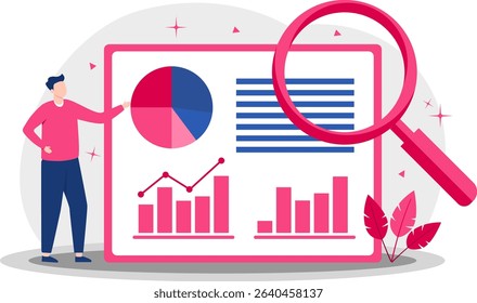 Man Organizing Document in Large Folder – Flat Office Illustration