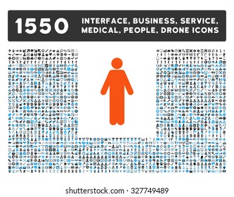Man and other web interface, business tools, people poses, medical service vector icons. Style is flat symbols, bicolored, rounded angles, white background.