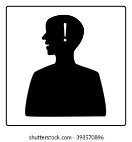 man outline exclamation black
