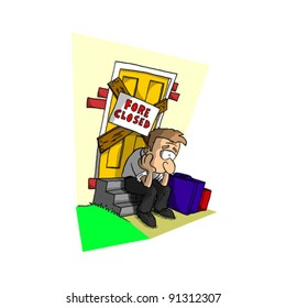 man outside foreclosed home