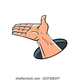 a man outstretched palm. asking for help, poverty and charity. Empty hand presentation gesture