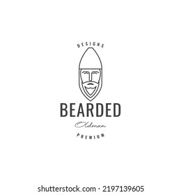 man oval face bearded logo design