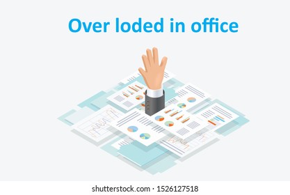 A man over load in office,illustrate vector.