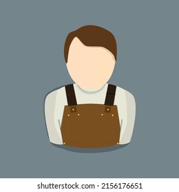 Mann mit insgesamt Avatar-Vektorgrafik. können Sie Farben ändern 
