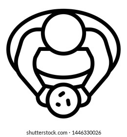 Man overweight top view icon. Outline man overweight top view vector icon for web design isolated on white background