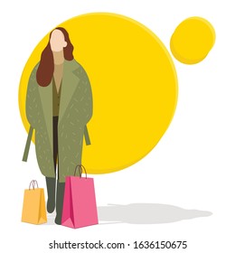 man with packages in hands at shopping