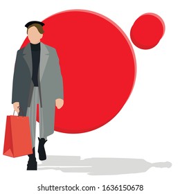 man with packages in hands at shopping