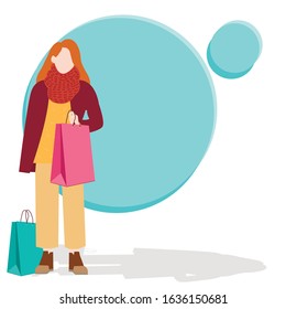 man with packages in hands at shopping