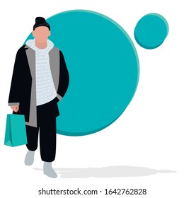 man with packages in hands at shopping