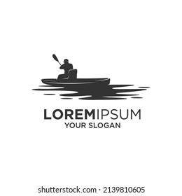 man in a paddle boat silhouette vector