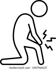 man pain vector thin line icon