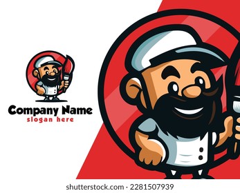 Man Painter Mascot logo Template.