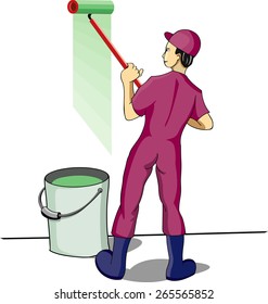 a man was painting