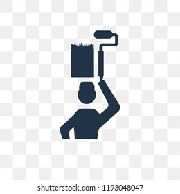 Man Painting vector icon isolated on transparent background, Man Painting transparency concept can be used web and mobile
