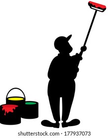 man painting the wall