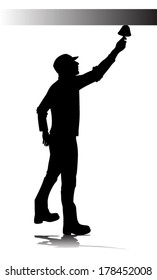 Man painting  walls vector illustration