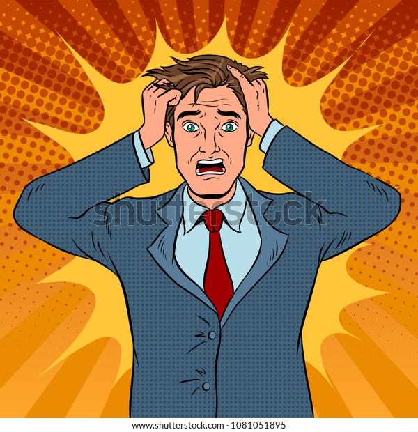 Man Panic Emotion Pop Art Retro Stock Vector (Royalty Free) 1081051895 ...