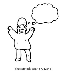 caricatura de hombre en pánico