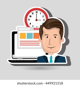 man with papers isolated icon design, vector illustration  graphic 