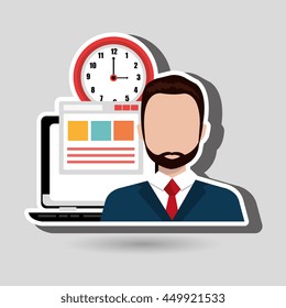 man with papers isolated icon design, vector illustration  graphic 