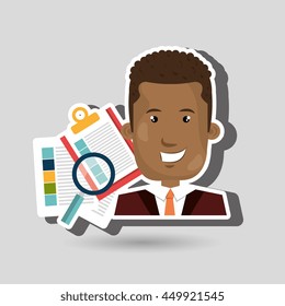 man with papers isolated icon design, vector illustration  graphic 
