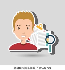 man with papers isolated icon design, vector illustration  graphic 