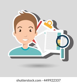 man with papers isolated icon design, vector illustration  graphic 