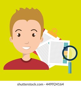 man with papers isolated icon design, vector illustration  graphic 