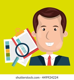 man with papers isolated icon design, vector illustration  graphic 