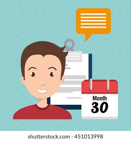 man with papers isolated icon design, vector illustration  graphic 