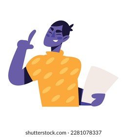 man with paperwork desing and creativity icon isolated