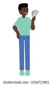 man with paperwork icon isolated