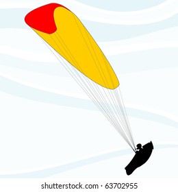 man paragliding