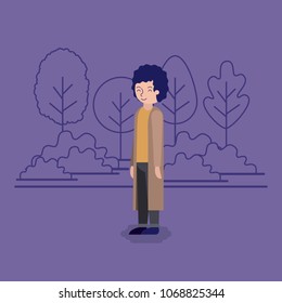 man in the park scene