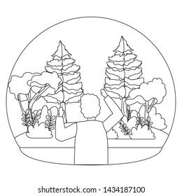 Man in the park seen from behind design