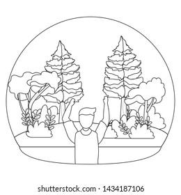 Man in the park seen from behind design