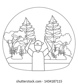 Man in the park seen from behind design