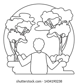 Man in the park seen from behind design