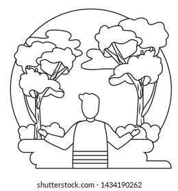 Man in the park seen from behind design