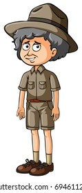 Man in parkranger uniform illustration