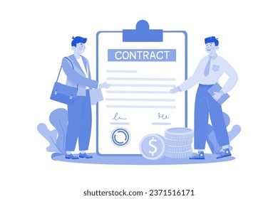 Man partners signed a contract