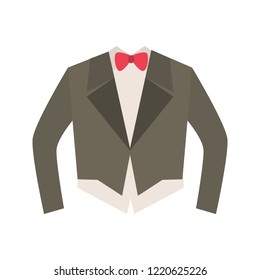 Man party suit color vector icon. Flat design