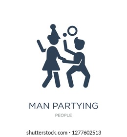 man partying icon vector on white background, man partying trendy filled icons from People collection, man partying vector illustration